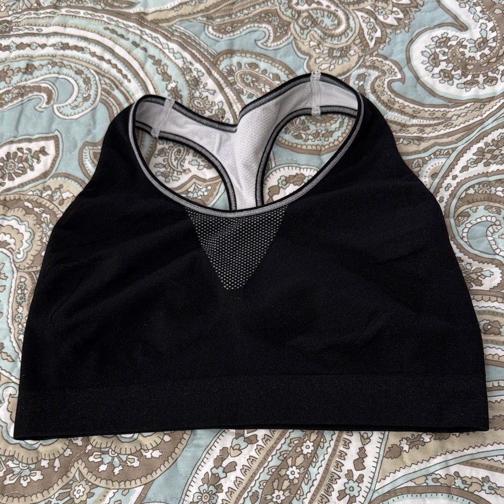 Jockey Black Sports Bra with Racerback Design